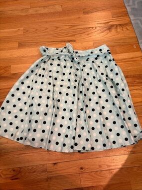 Context Light Blue Polka Dot Circle Skirt